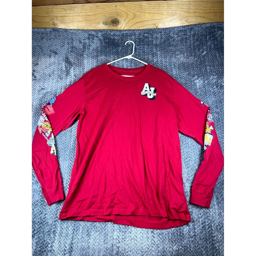 Air Jordan Shirt Mens 2XL Red Graphic Cotton Standard Fit Crew Neck Jump Logo